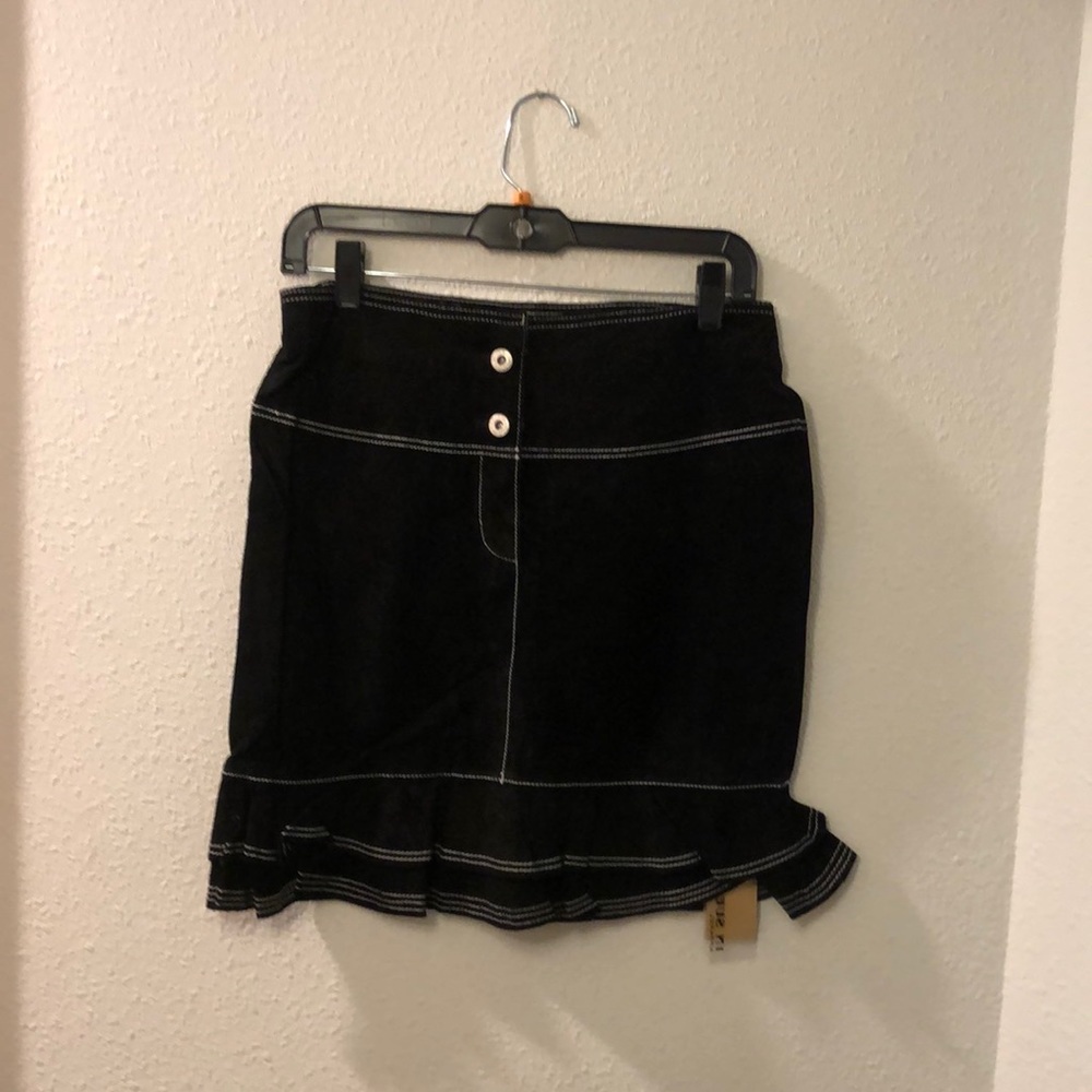 In suede leather apparel skirt new with tags